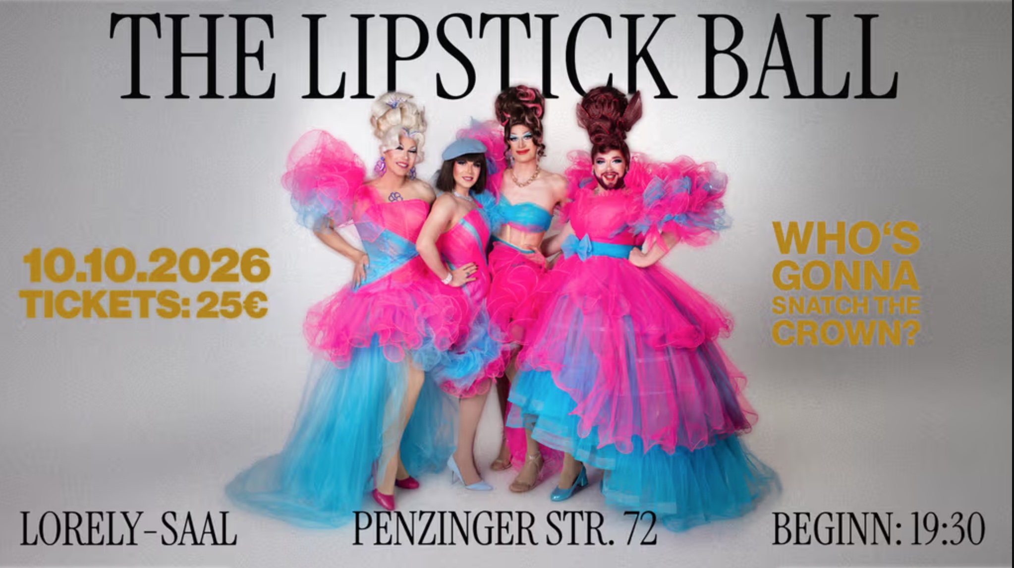 The Lipstick-Ball 2026 | 10. Oktober 2026 | Lorely-Saal, Penzinger Straße 72, 1140 Wien